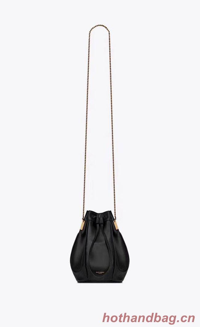 SAINT LAURENT Teddy leather bucket bag Y550168 black