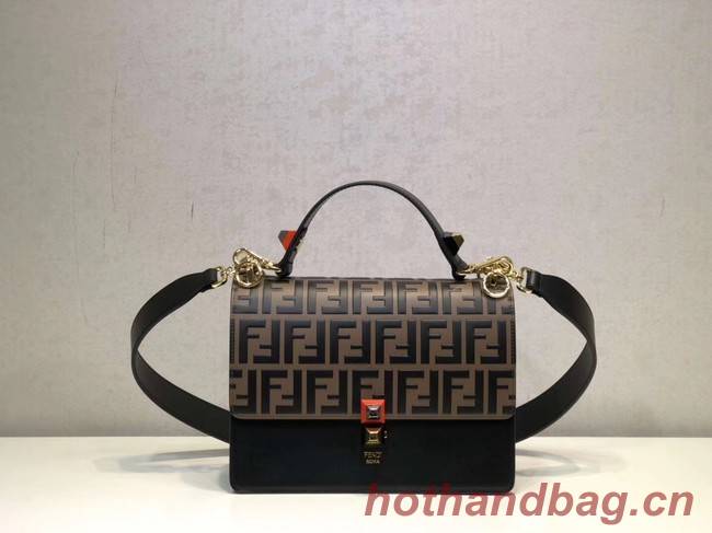 FENDI KAN I Black leather bag 8BT283A