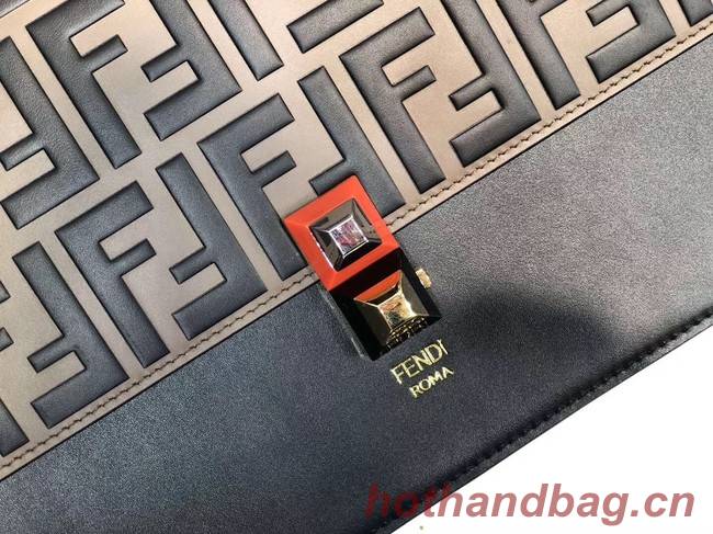 FENDI KAN I Black leather bag 8BT283A