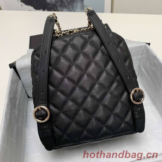 Chanel Grained Calfskin & Gold-Tone Metal backpack AS0003 black