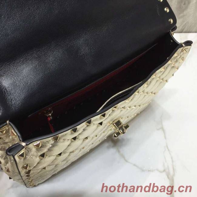 VALENTINO Rockstud quilted leather bag 0027 gold