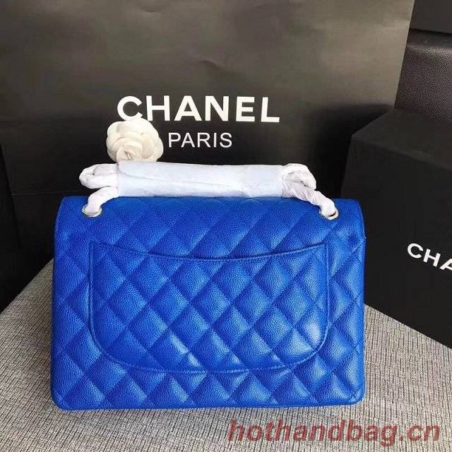 Chanel Jumbo Classic Cannage Pattern Flap Bag Original Leather A58600 Blue