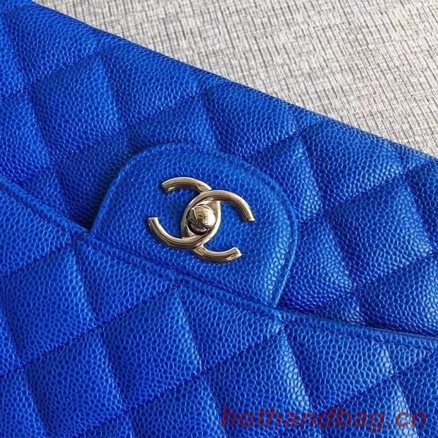 Chanel Jumbo Classic Cannage Pattern Flap Bag Original Leather A58600 Blue