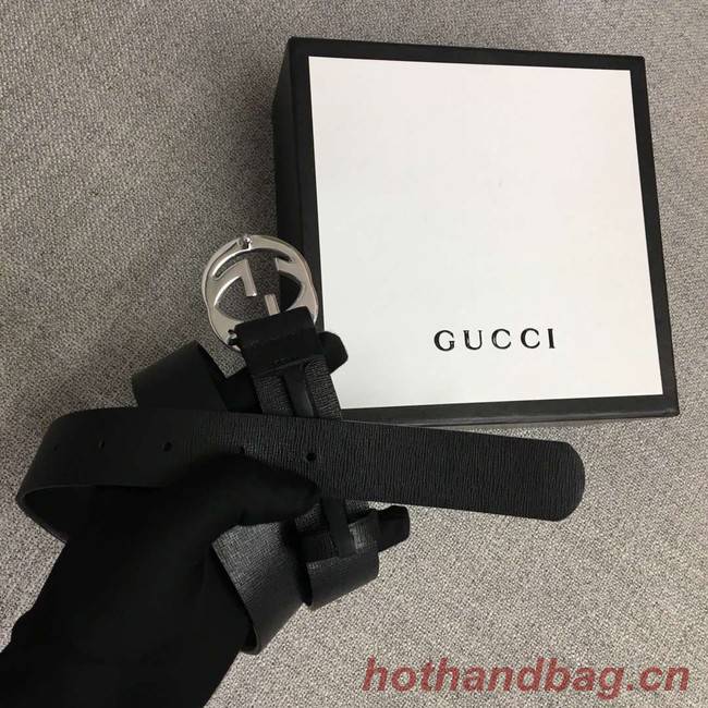 Gucci Leather belt with Double G buckle 406831 black