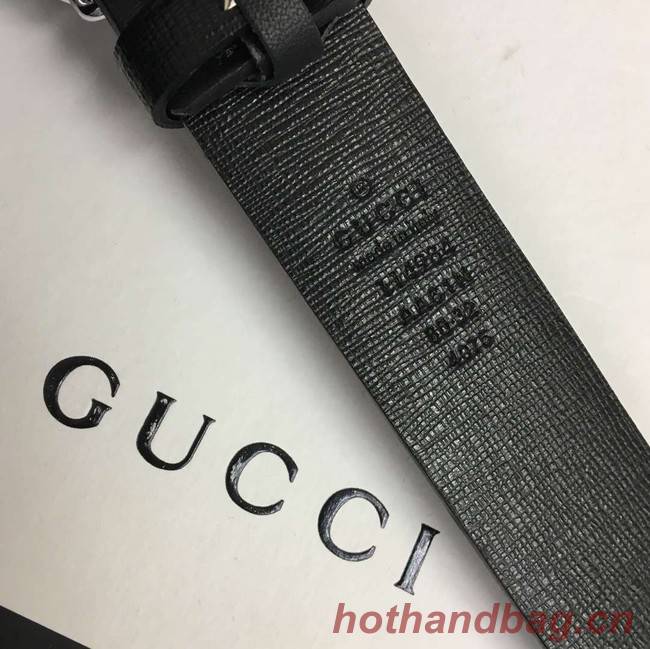 Gucci Leather belt with Double G buckle 406831 black