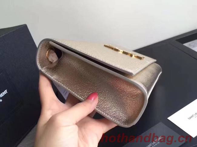 SAINT LAURENT Cassandre leather clutch 57312 gold