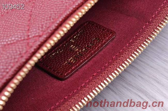 Chanel classic pouch Grained Calfskin& Gold-Tone Metal A84402 Burgundy