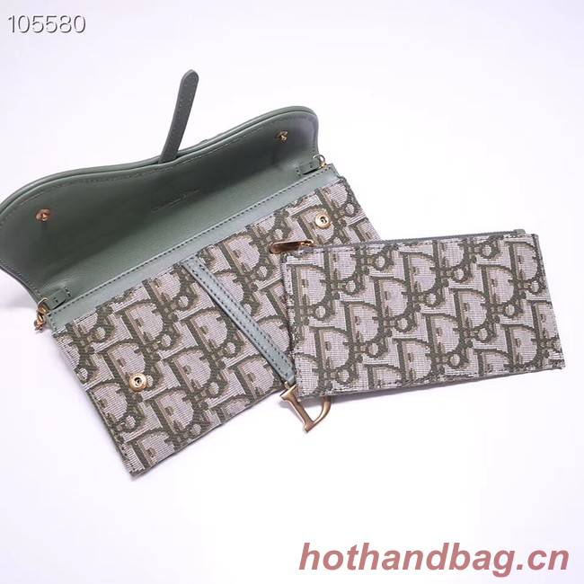 DIOR OBLIQUE SADDLE-CLUTCH 83133 green