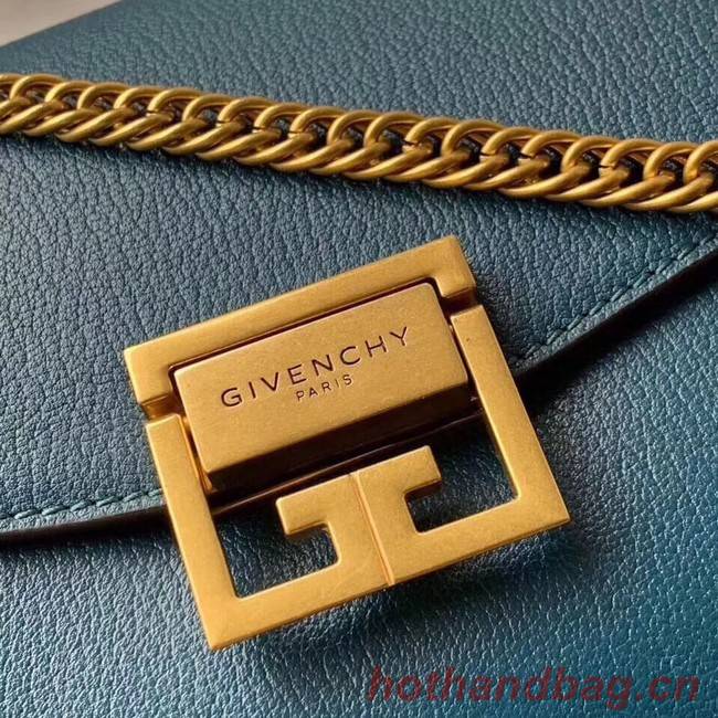 GIVENCHY GV3 leather and suede shoulder bag 9989 blue