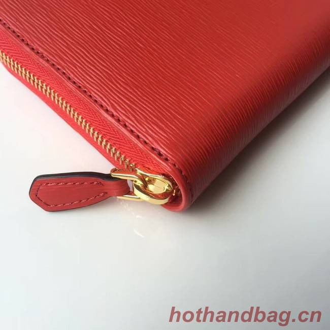 Prada Leather Large Zippy Wallets 1ML505 red