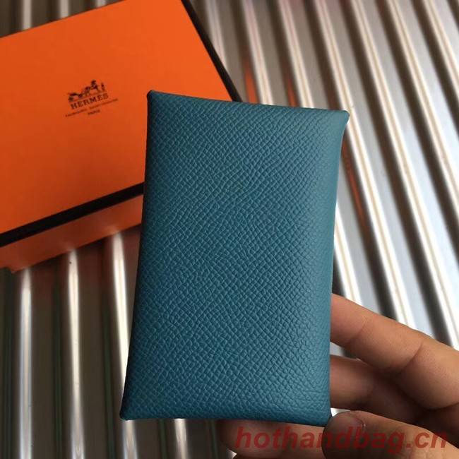 Hermes Bastia Epsom card case H0369 blue