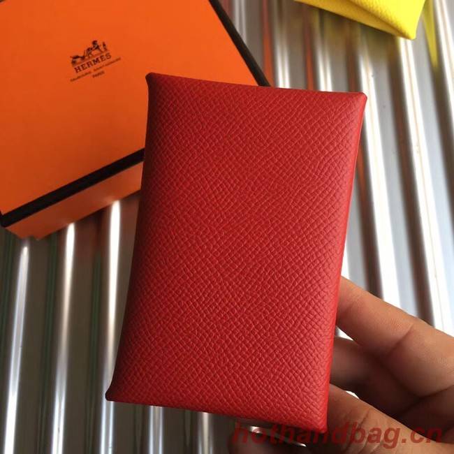 Hermes Bastia Epsom card case H0369 red