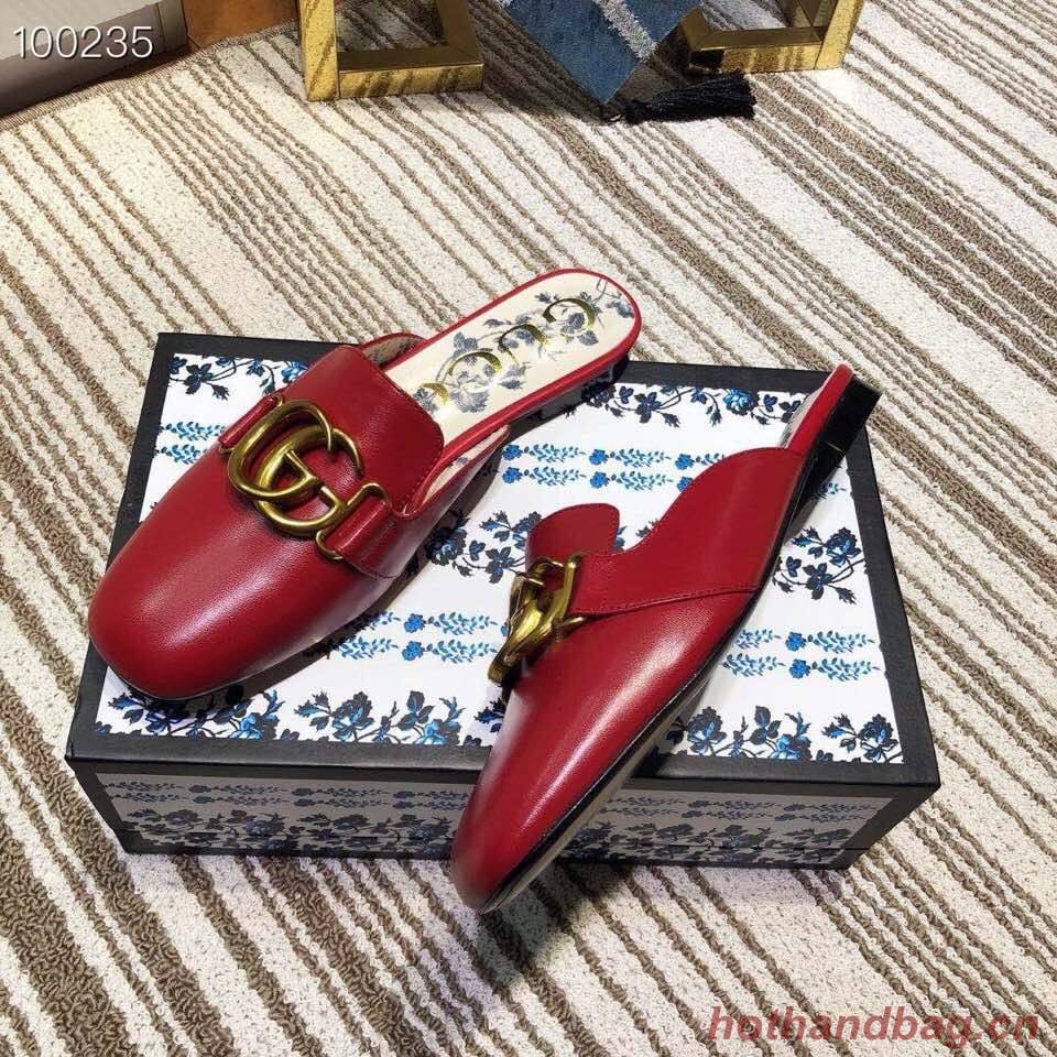 Gucci Princetown leather slipper GG1457BL-2