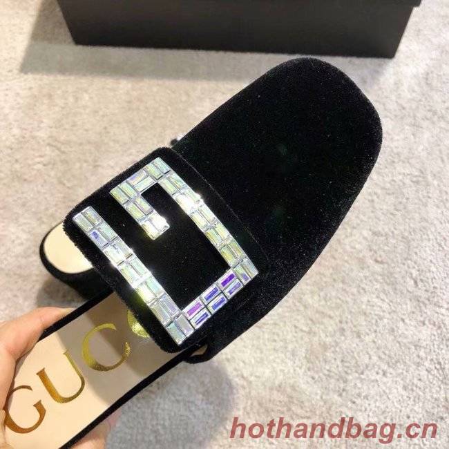 Gucci Velvet slide with crystal G GG1471BL-1