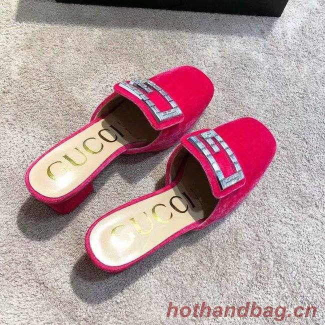 Gucci Velvet slide with crystal G GG1471BL-2