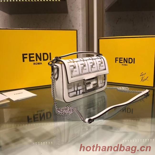 Fendi BAGUETTE MINI PU tote bag 8BS017 white