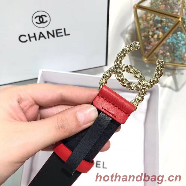 Chanel Calf Leather Belt Wide with 30mm 56589