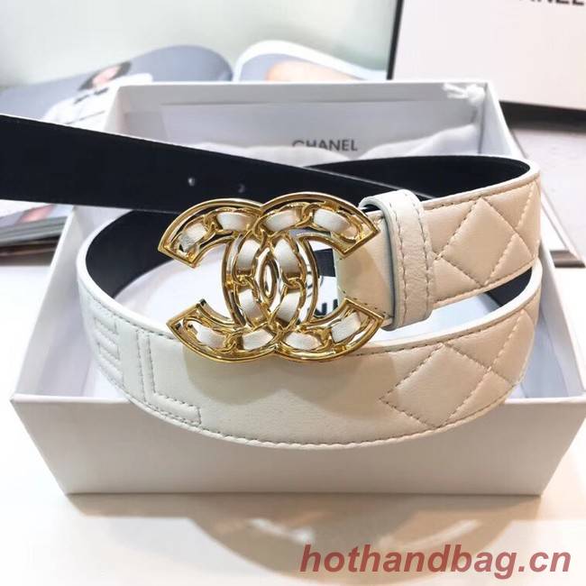 Chanel Calf Leather Belt Wide with 32mm 56607