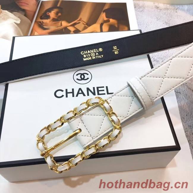 Chanel Calf Leather Belt Wide with 30mm 56598