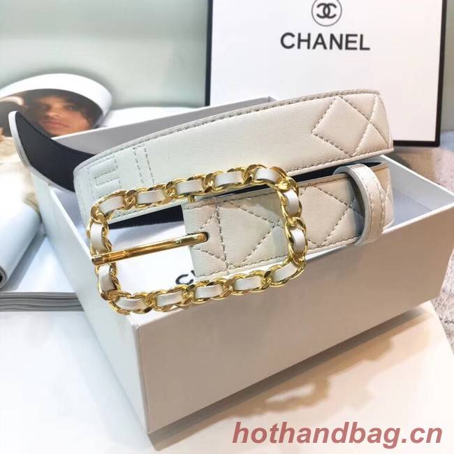 Chanel Calf Leather Belt Wide with 30mm 56598