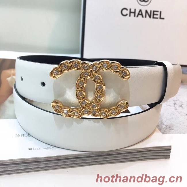 Chanel Calf Leather Belt Wide with 30mm 56601