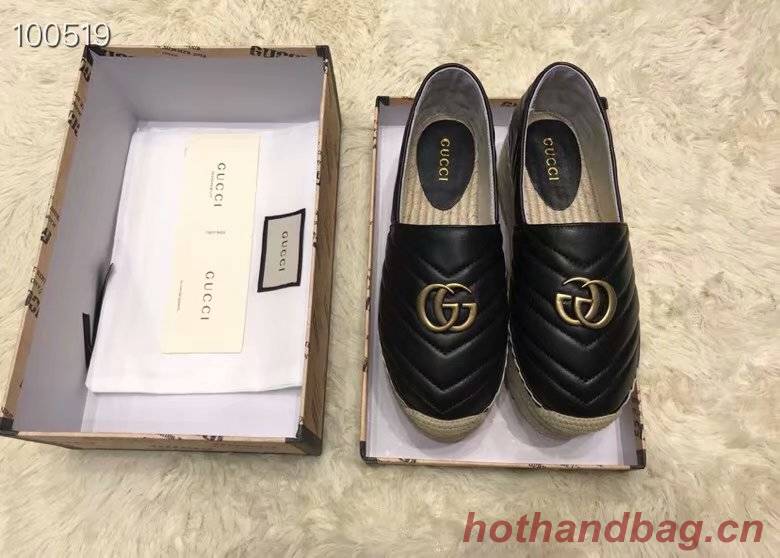 Gucci  Chevron leather espadrille with Double G GG1507LRF black