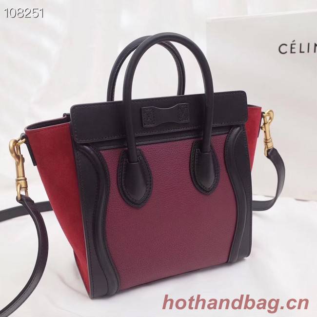 CELINE NANO LUGGAGE BAG IN LAMINATED LAMBSKIN 168243-1