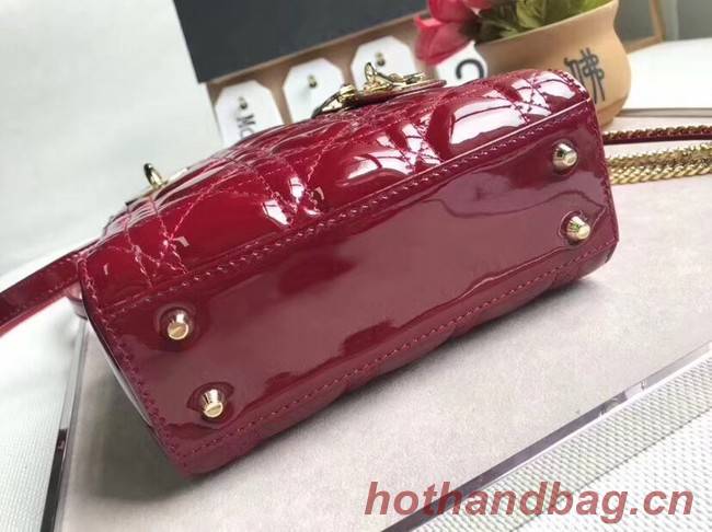 Dior MINI LADY DIOR CALFSKIN BAG M0505O burgundy