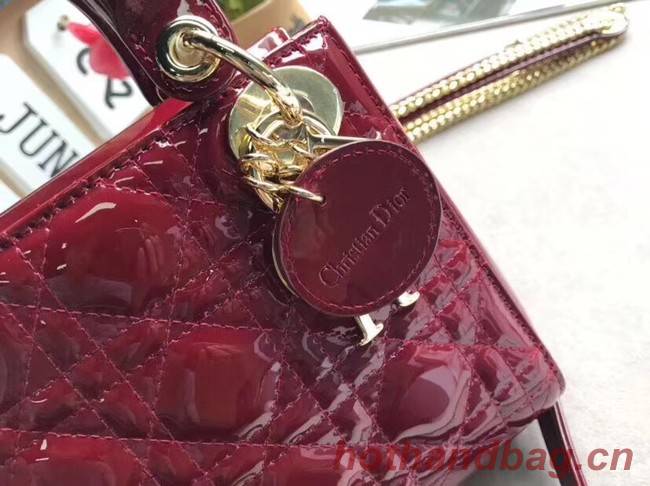 Dior MINI LADY DIOR CALFSKIN BAG M0505O burgundy