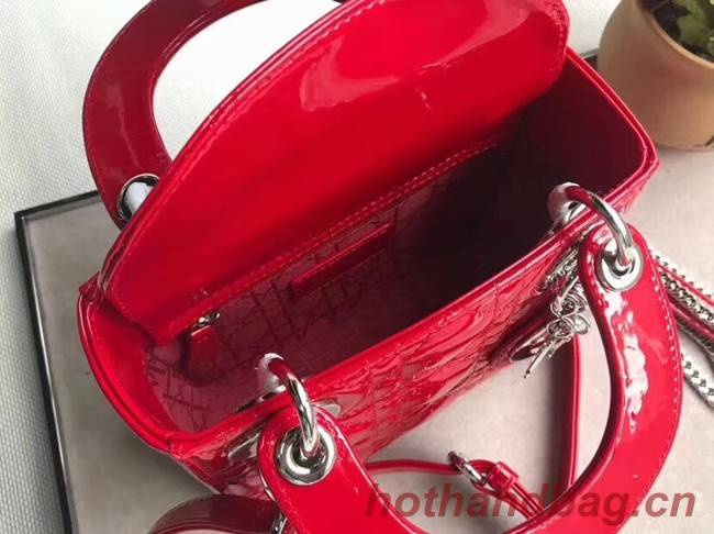 Dior MINI LADY DIOR CALFSKIN BAG M0505O cherry red