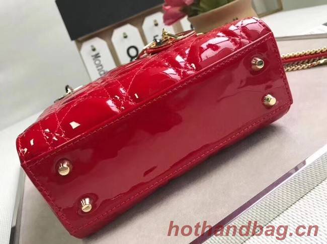 Dior MINI LADY DIOR CALFSKIN BAG M0505O cherry red