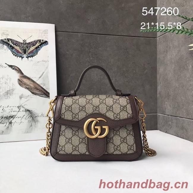 Gucci GG Marmont mini top handle bag 547260 brown