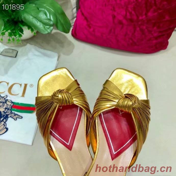 Gucci Metallic leather slide sandal GG1511BL-3