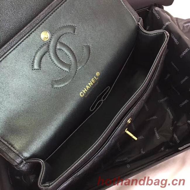 Chanel Calfskin & Gold-Tone Metal A01112 black