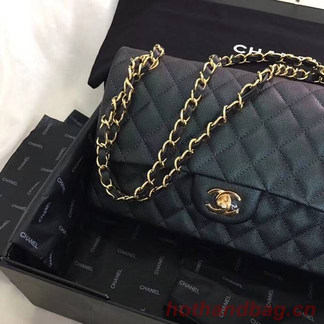 Chanel Calfskin & Gold-Tone Metal A01112 black