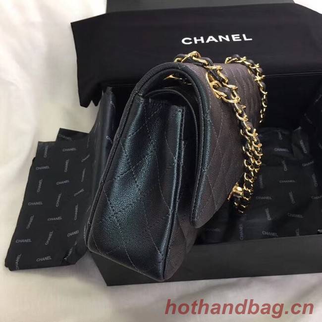 Chanel Calfskin & Gold-Tone Metal A01112 black