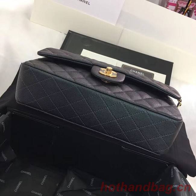 Chanel Calfskin & Gold-Tone Metal A01112 black