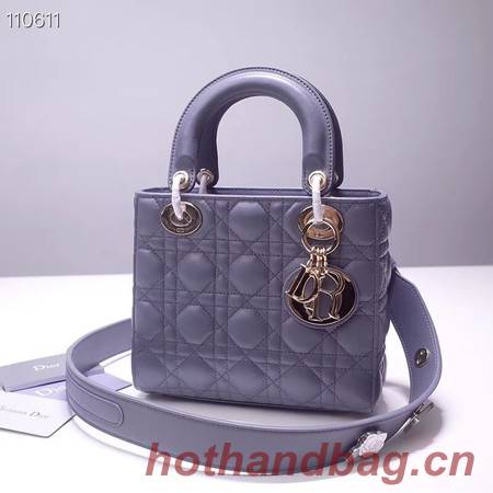 Dior lucky badges Original sheepskin Tote Bag A88035 dark grey