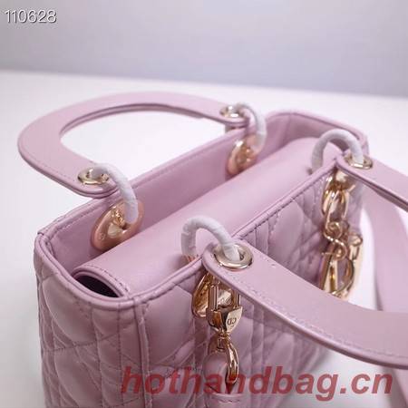 Dior lucky badges Original sheepskin Tote Bag A88035 light pink