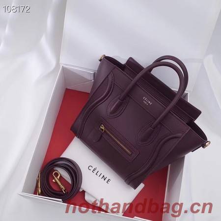 CELINE NANO LUGGAGE BAG IN LAMINATED LAMBSKIN 189244-10