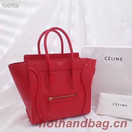 CELINE MICRO LUGGAGE HANDBAG IN LAMINATED LAMBSKIN 167793-10