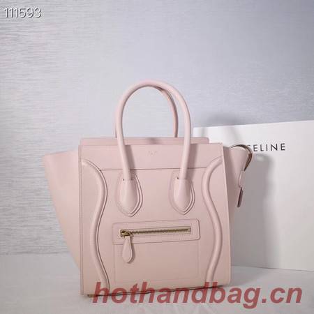 CELINE MICRO LUGGAGE HANDBAG IN LAMINATED LAMBSKIN 167793-23