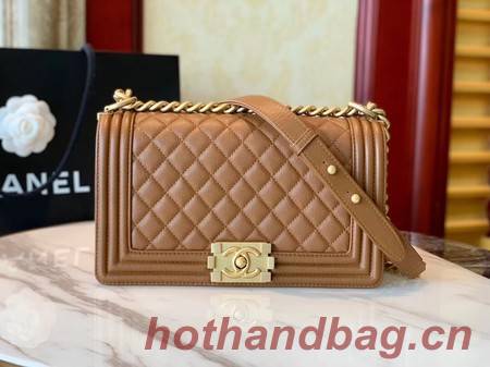 Boy Chanel Flap Bag Original Leather A67086 brown