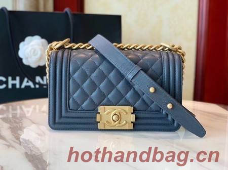 Boy Chanel Flap Shoulder Bag Leather A67085 blue