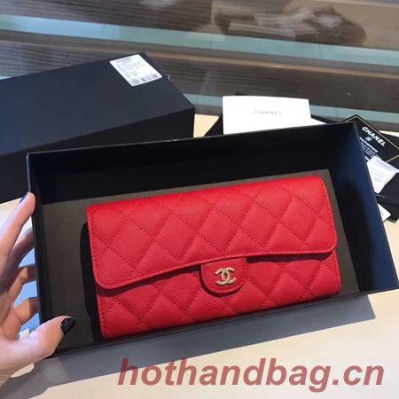 Chanel long flap wallet A80759 red