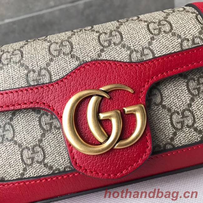 Gucci GG Supreme canvas 476433 Mini Shoulder Bag red