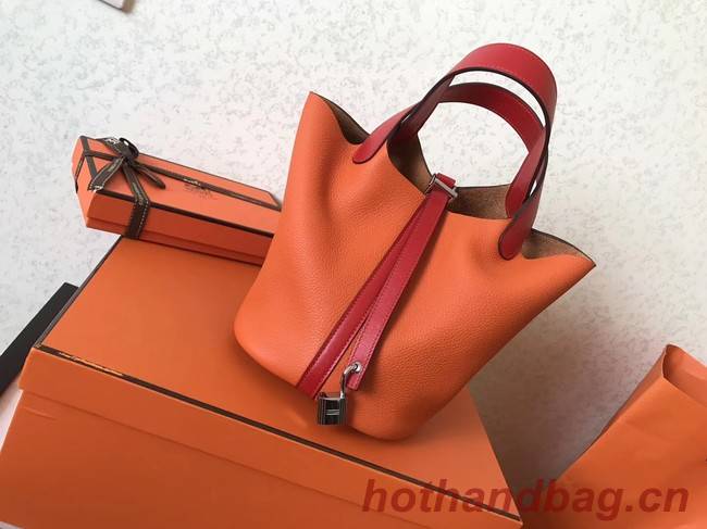 Hermes Picotin Lock PM Bags Original Leather H8688 orange&red