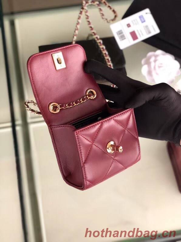 Chanel flap bag Lambskin & Gold-Tone Metal 3797 Purplish