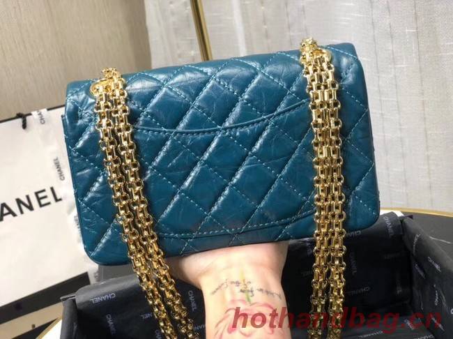 Chanel Shoulder Bag Original Leather Blue AS0874 Gold