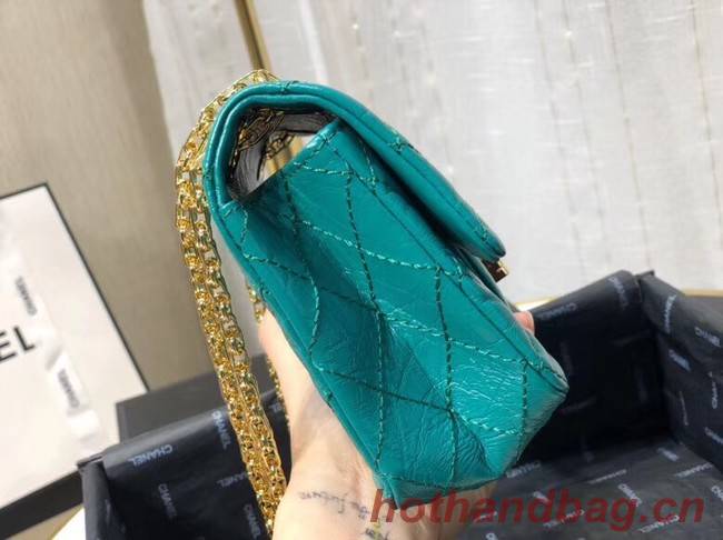 Chanel Shoulder Bag Original Leather Green AS0874 Gold